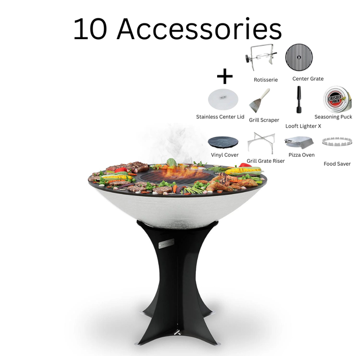 Arteflame XXL 40″ Platinum Edition Stainless Flat-Top Grill with Euro Base