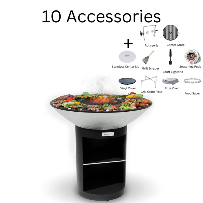 Arteflame XXL 40″ Platinum Series Stainless Flat-Top Grill with Storage Base