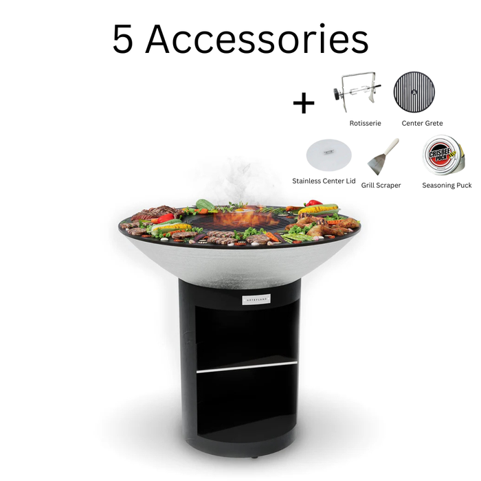 Arteflame XXL 40" Corten Steel Flat-Top Grill with Classic Storage Base