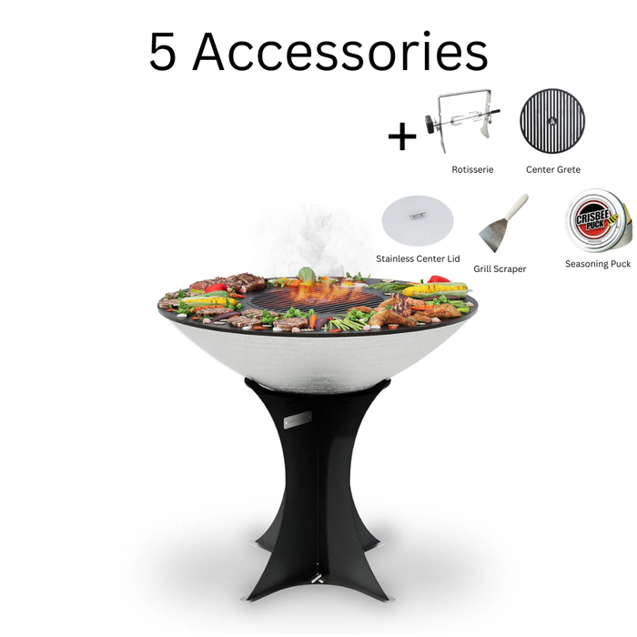 Arteflame XXL 40″ Platinum Edition Stainless Flat-Top Grill with Euro Base