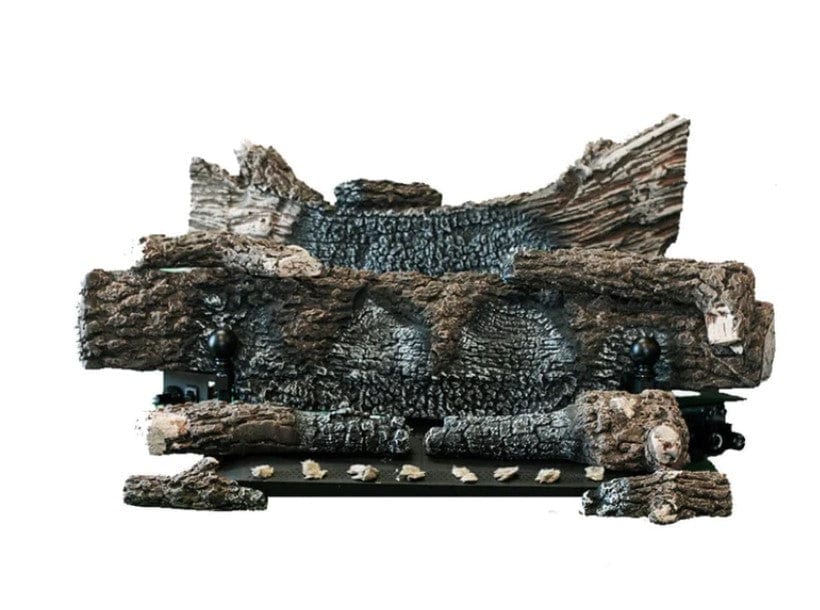 Buck Stove EV100/EV200 Ceramic Oak Vent Free Deluxe Log Set