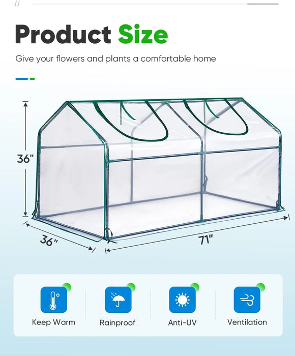 Quictent 71" X 36" X 36" Mini Greenhouse-Clear