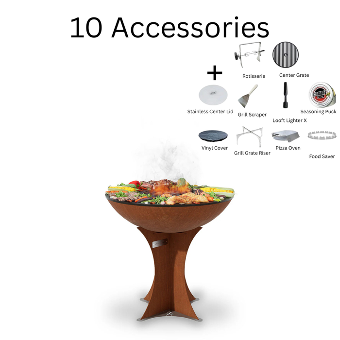 Arteflame XL 30" Corten Steel Flat-Top Grill with Euro Base