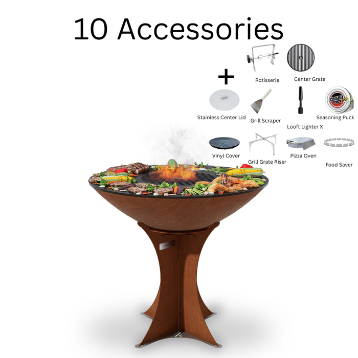 Arteflame XXL 40" Platinum Edition Stainless Flat-Top Grill with High Euro Base