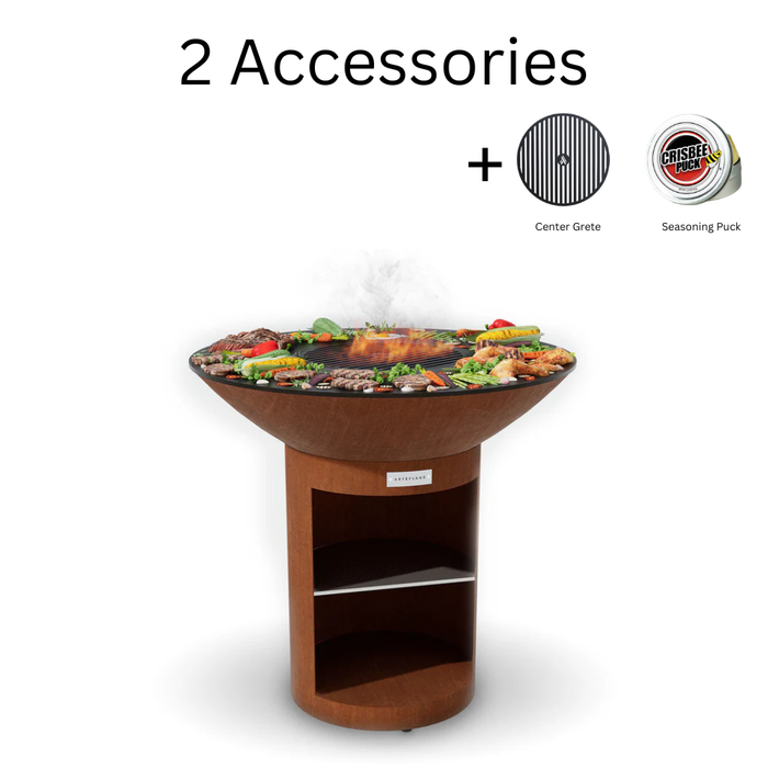 Arteflame XXL 40" Corten Steel Flat-Top Grill with Classic Storage Base