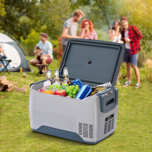 Car Fridge Portable Freezer Cooler with 12/24V DC Travel Refrigerator