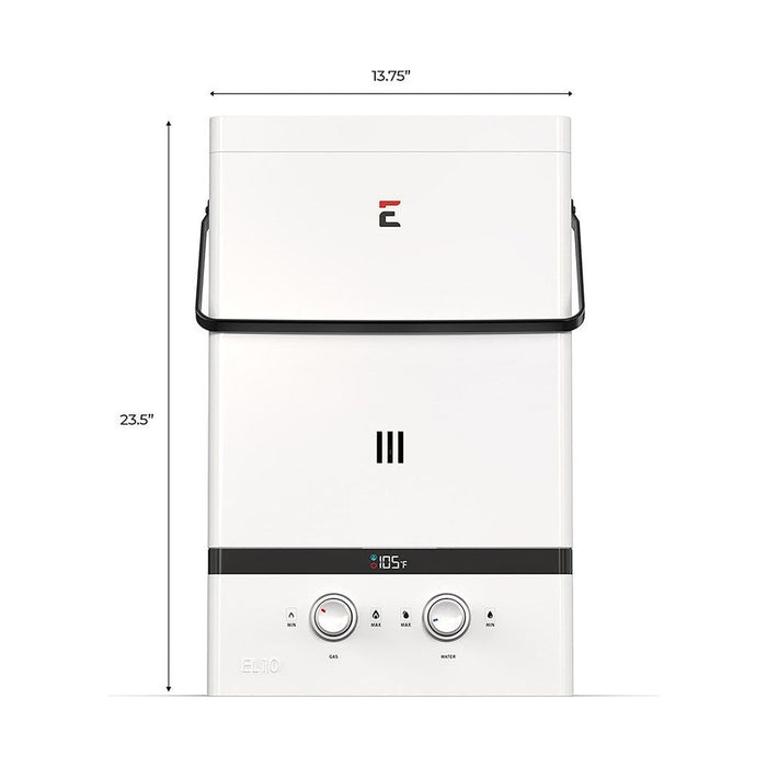 Eccotemp Bundle EL10-PS-LP Luxé Portable Outdoor Tankless Water Heater 3.0 GPM with/ EccoFlo Diaphragm 12V Pump and Strainer - BELOW  $498