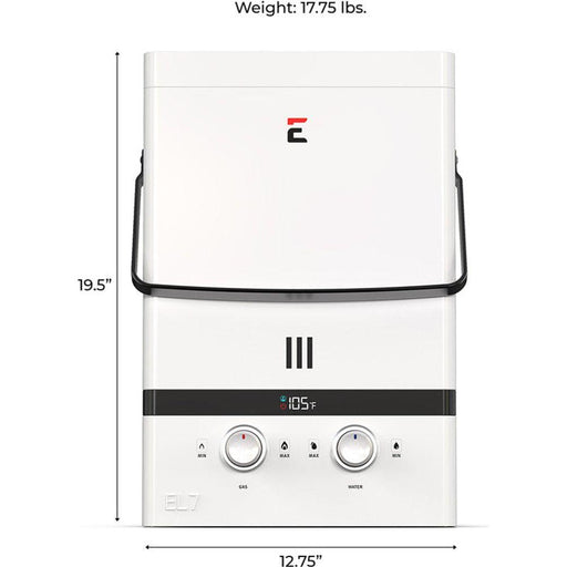 Eccotemp Bundle EL7-PS-LP Luxé Portable Outdoor Tankless Water Heater 1.85 GPM with / EccoFlo Diaphragm 12V Pump and Strainer - BELOW  $498