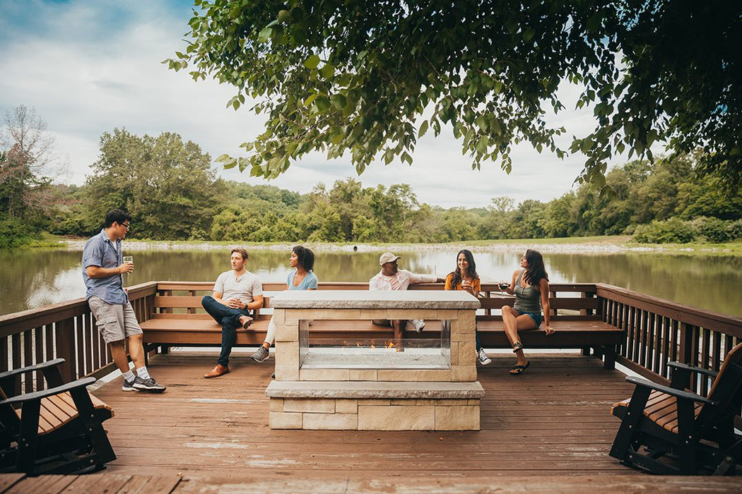 American Hearth Carol Rose Coastal Collection Outdoor Linear See-Thru Gas Fireplace