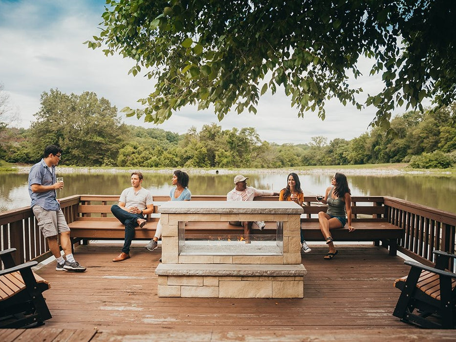 American Hearth Carol Rose Outdoor See-Thru Linear Gas Fireplace