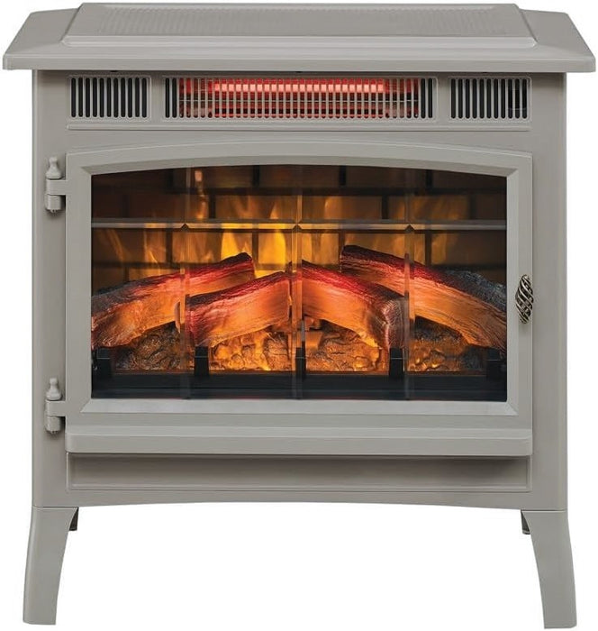 Freestanding Electric Fireplace Stove Heater with 3D Flame Effect Heats 1000 Sq Ft