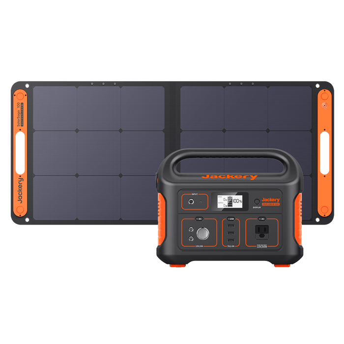 Jackery 500 Portable Solar Generator with SolarSaga 100W