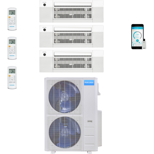 MRCOOL DIY Mini Split - 5 Zone 48K BTU Condenser + (1x) 12K & (2x) 18K BTU Ceiling Cassette Appliance Package