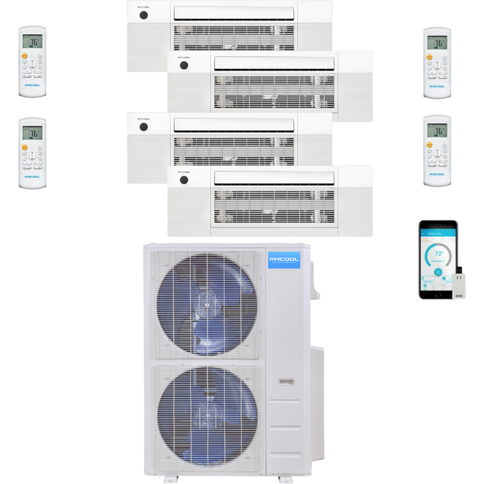 MRCOOL DIY Mini Split - 5 Zone 48K BTU Condenser + (2x) 9K & (2x) 12K BTU Ceiling Cassette Appliance Package