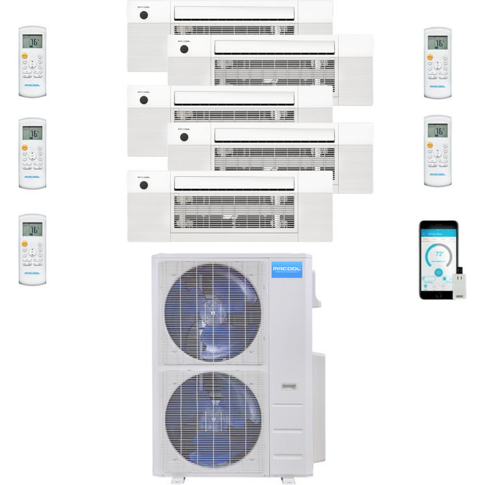 MRCOOL DIY Mini Split - 5 Zone 48K BTU Condenser + 5x 9K BTU Ceiling Cassette Appliance Package