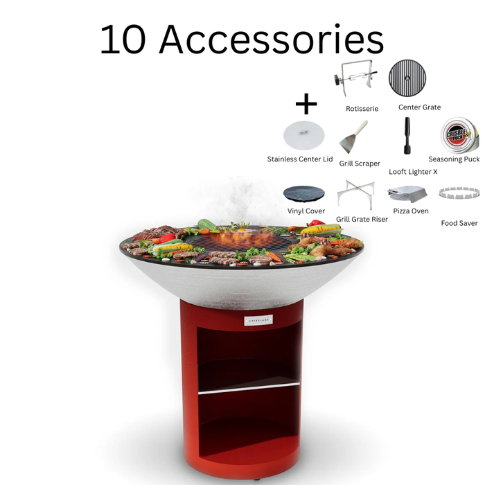 Arteflame XXL 40" Corten Steel Flat-Top Grill with Classic Storage Base