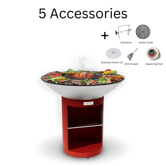 Arteflame XXL 40" Corten Steel Flat-Top Grill with Classic Storage Base