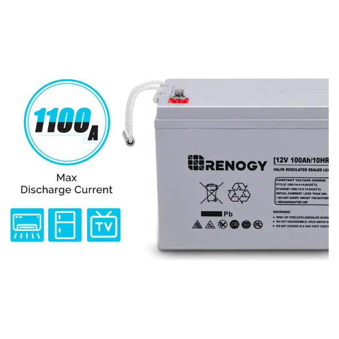 Renogy 12 Volt 100Ah Deep Cycle AGM Battery RNG-BATT-AGM12-100