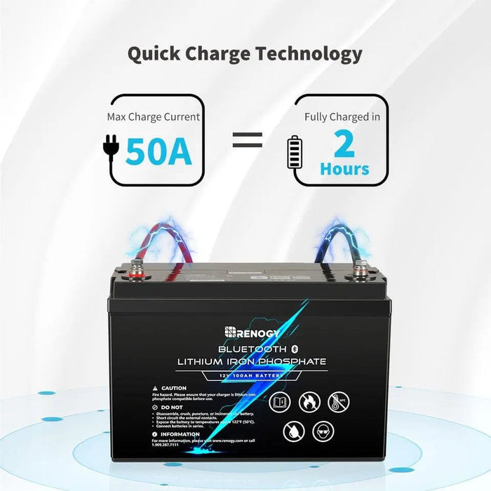 Renogy 12V 100Ah Lithium Iron Phosphate Battery with Bluetooth