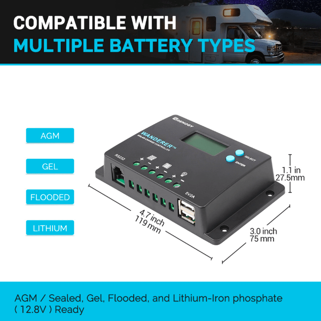 Renogy Wanderer 10A Charge Controller RNG-CTRL-WND10