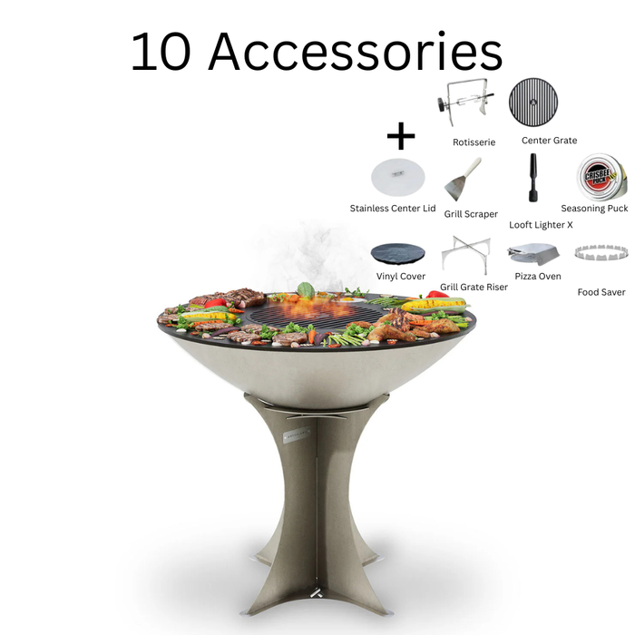 Arteflame XXL 40″ Platinum Edition Stainless Flat-Top Grill with Euro Base