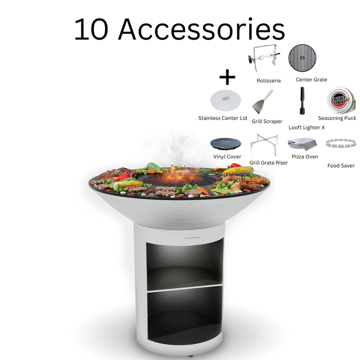 Arteflame XXL 40" Corten Steel Flat-Top Grill with Classic Storage Base