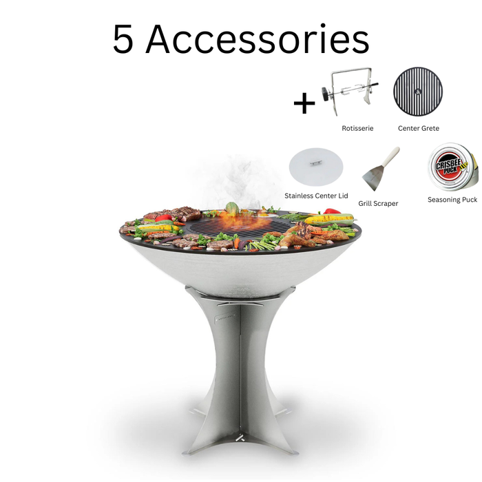 Arteflame XXL 40″ Platinum Edition Stainless Flat-Top Grill with Euro Base