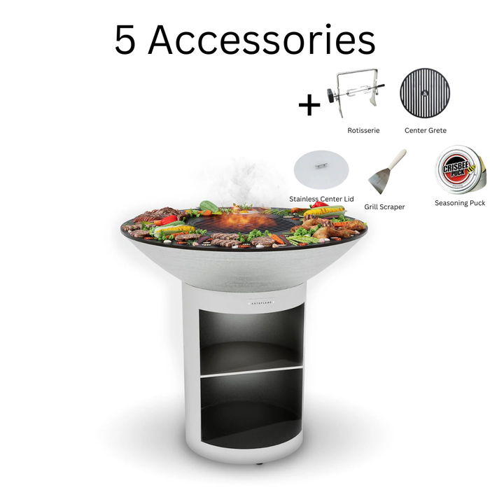 Arteflame XXL 40″ Platinum Series Stainless Flat-Top Grill with Storage Base