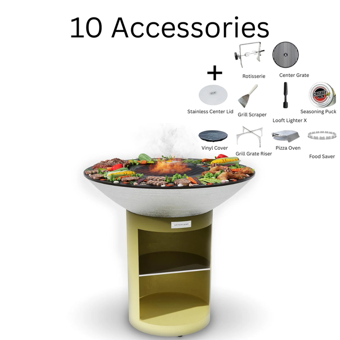 Arteflame XXL 40" Corten Steel Flat-Top Grill with Classic Storage Base