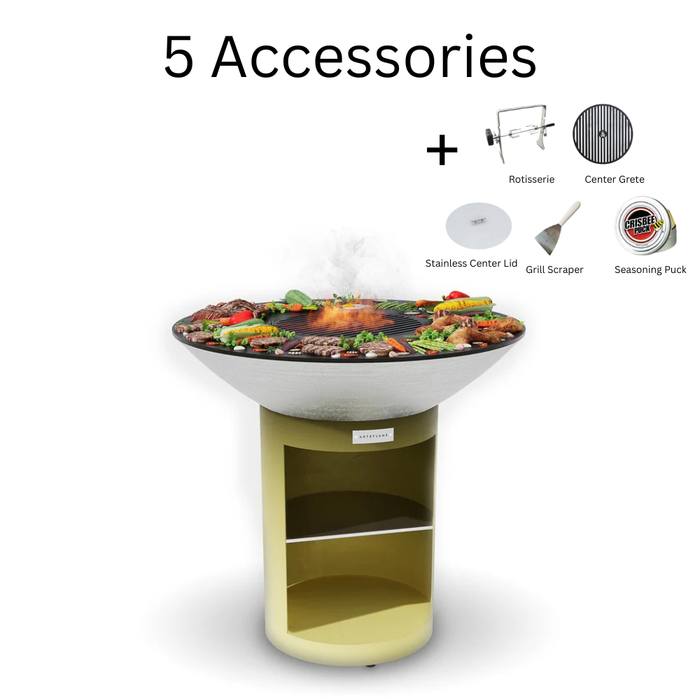 Arteflame XXL 40" Corten Steel Flat-Top Grill with Classic Storage Base